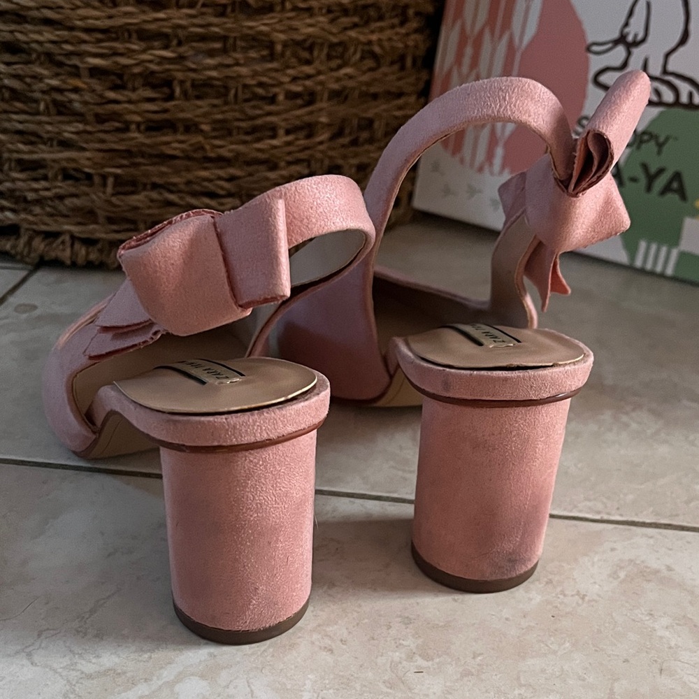 Zara Blush Pink Pointed Slingback Heels - Picture 2 of 4